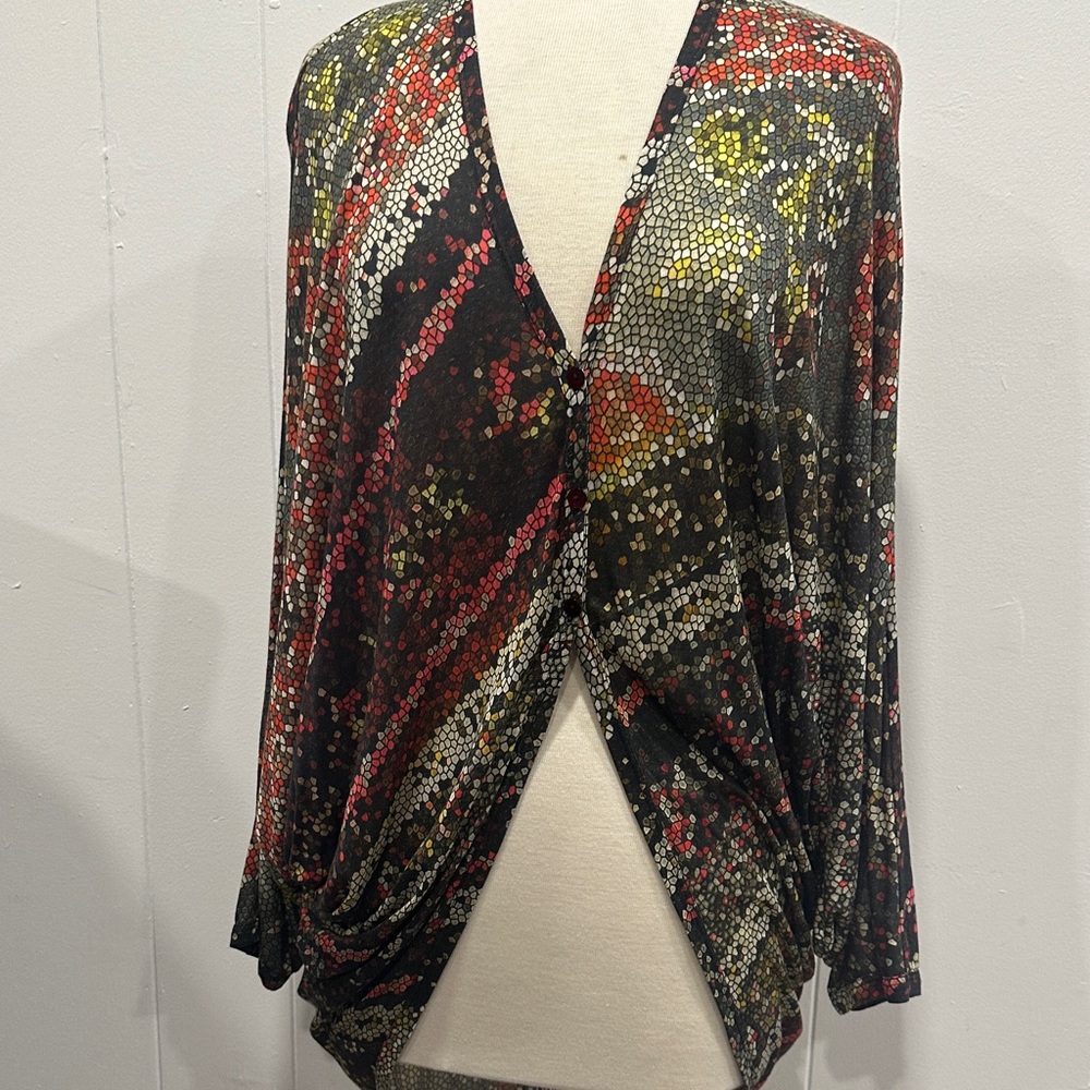 Jean Paul Gaultier Fuzzi top wrap multi color soft light weight size M